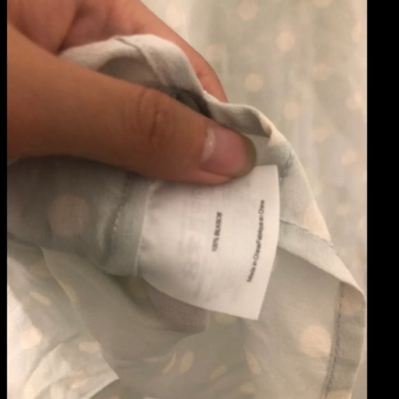 Tory Burch Button Down Pola Dot Silk Shirt Sz 0 - Picture 2 of 9